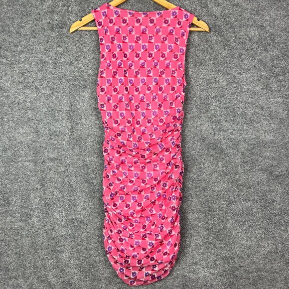 NEW Urban Outfitters UO Austin Mesh Dress Floral Pink Size M - Picture 3 of 8